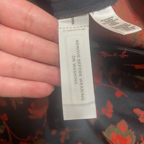 Loft Marisa Black & Orange Floral Pattern Ankle Pants Size 6 Office Business - Picture 7 of 9